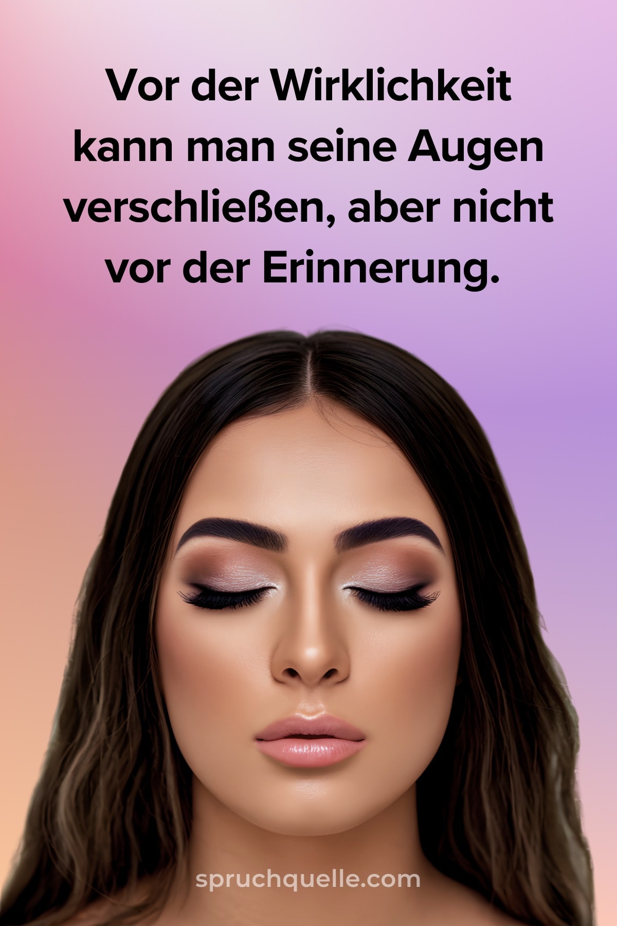 Stanisław Jerzy Lec Frau mit makellosem Make-up und nachdenklichem Zitat oben